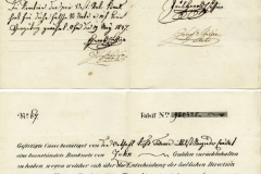 Hadi pénztárnok jelentése, hogy két hamis 10 forintost találtak a bankók ellenőrzésekor. Végzés: induljon nyomozás, hogy ki fizette be a hamis bankókat. 1848.05.24.