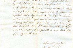 Szentiványi Ferenc esküdt jelentése Éliás György felsősápi lakos panaszáról, melyben kéri korábban elvett házhelyének és jobbágytelkének visszaadását. 1848.04.11.