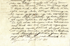 Frideczky Lajos főjegyző javaslata, hogy a pesti eseményekről tudósító Horváth Móric március 25. - április 19. közötti tevékenységéért kapjon 50 forint jutalmat. 1848. április 19.