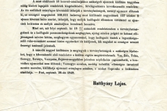 A honvéd zászlóaljak felállításához szükséges újoncok kiállításáról Batthyány Lajos rendelete. 1848.09.26.