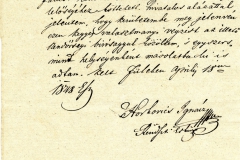 Horkovitz Ignác esküdt jelentése, miszerint kihirdette, hogy az árvák ügyei ezentúl a községi elöljáróságokhoz tartoznak. 1848.04.18.